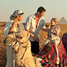 A family enjoys an excursion in Egypt offered by Adventures by Disney.
