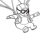 Color Oso with his parachute!