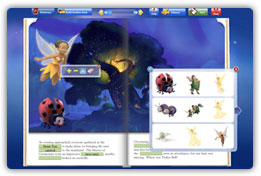 Story-Builder activity shown in a Disney Fairies digital book
