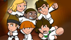 Help save the dojo from the attacking monsters!